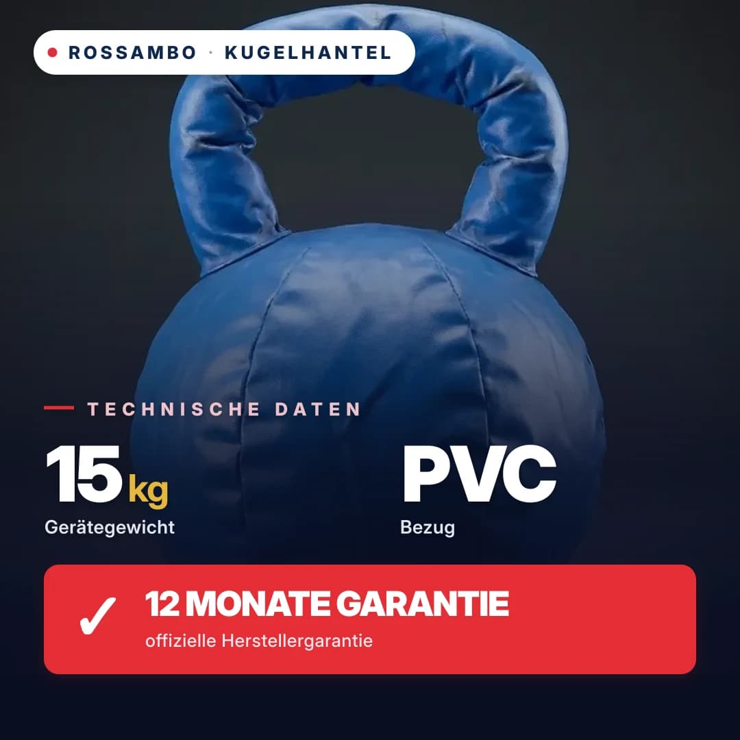 Kugelhantel, PVC-Plane, 15 kg
