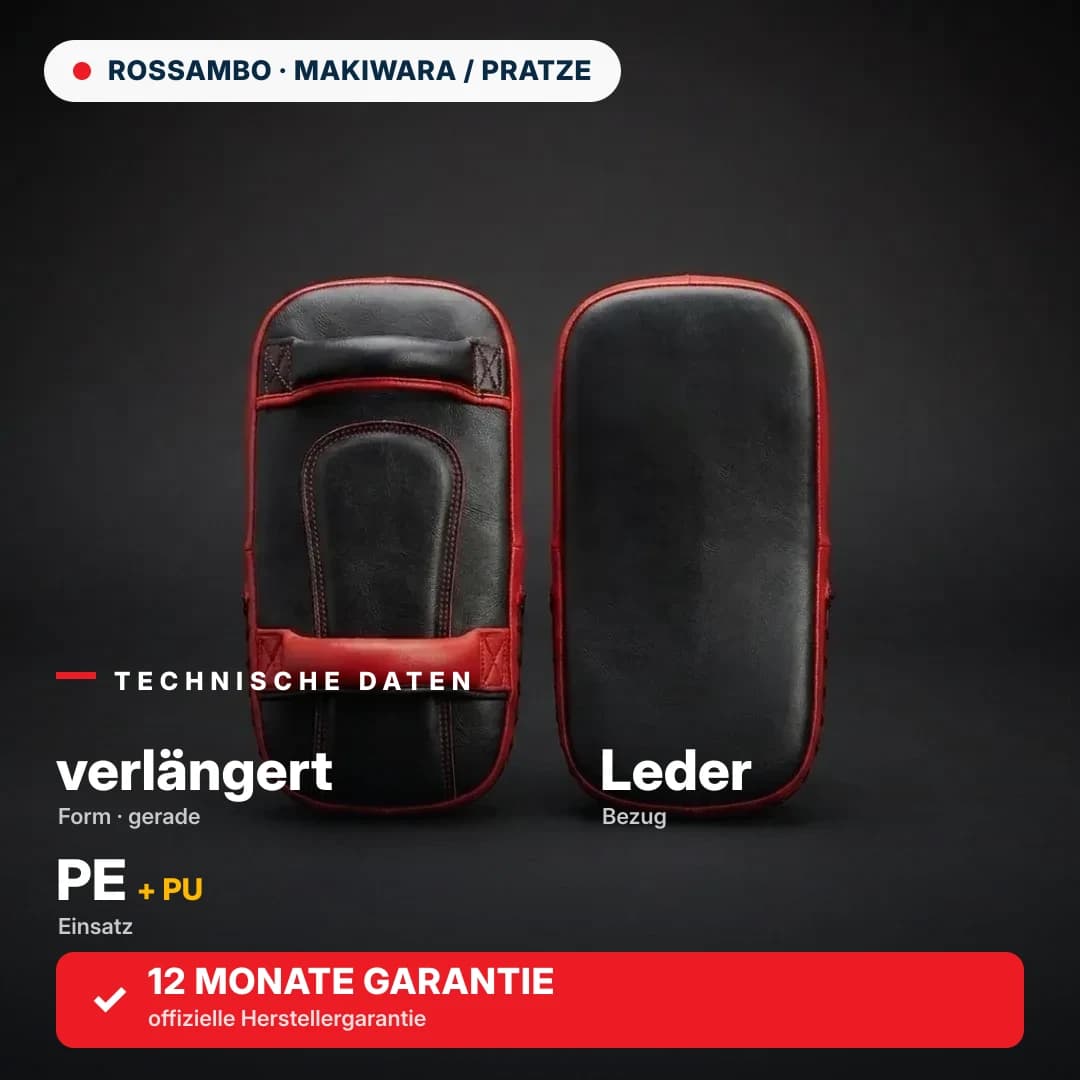 Schlagpratze, verlängert, gerade, Leder