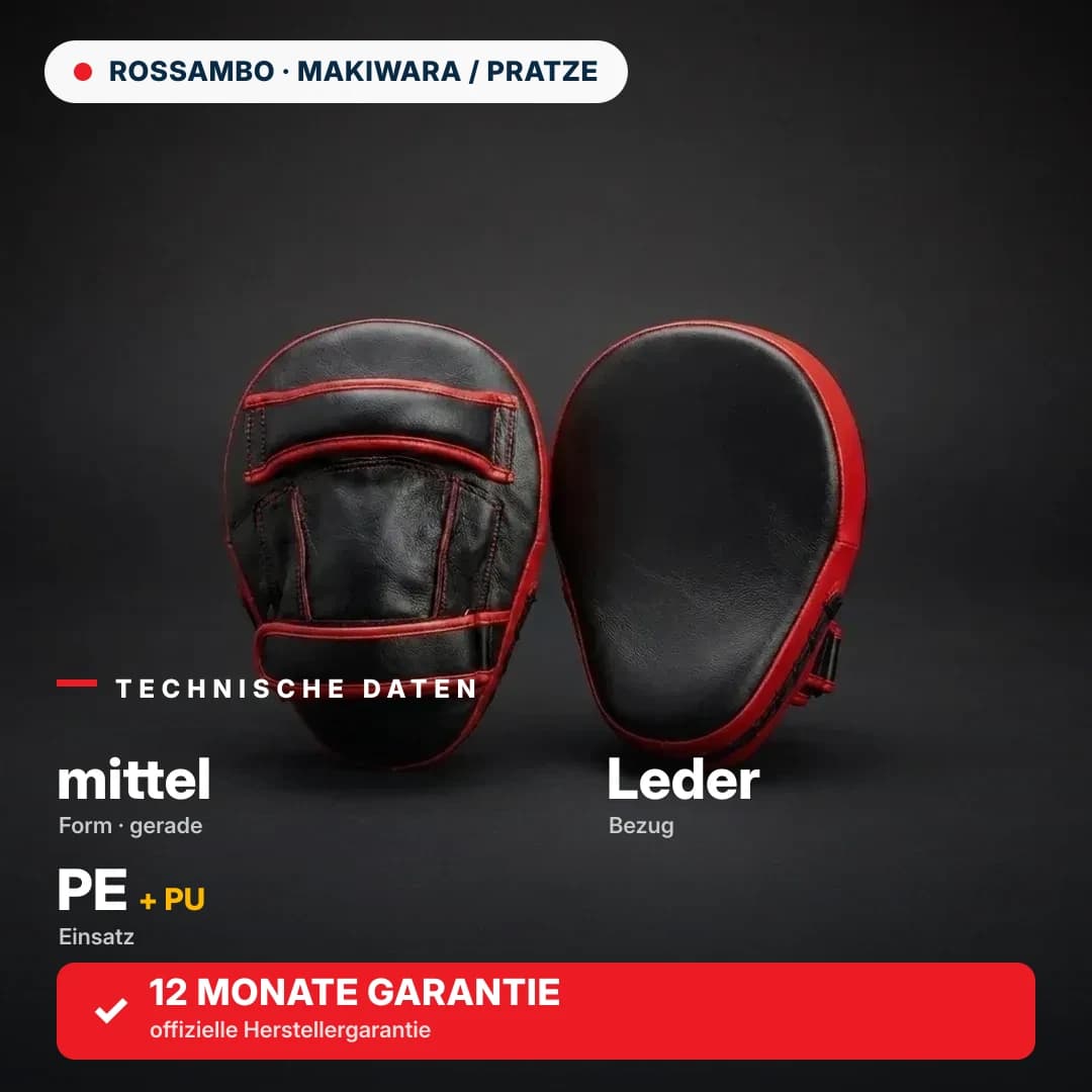 Schlagpratze, mittel, gerade, Leder