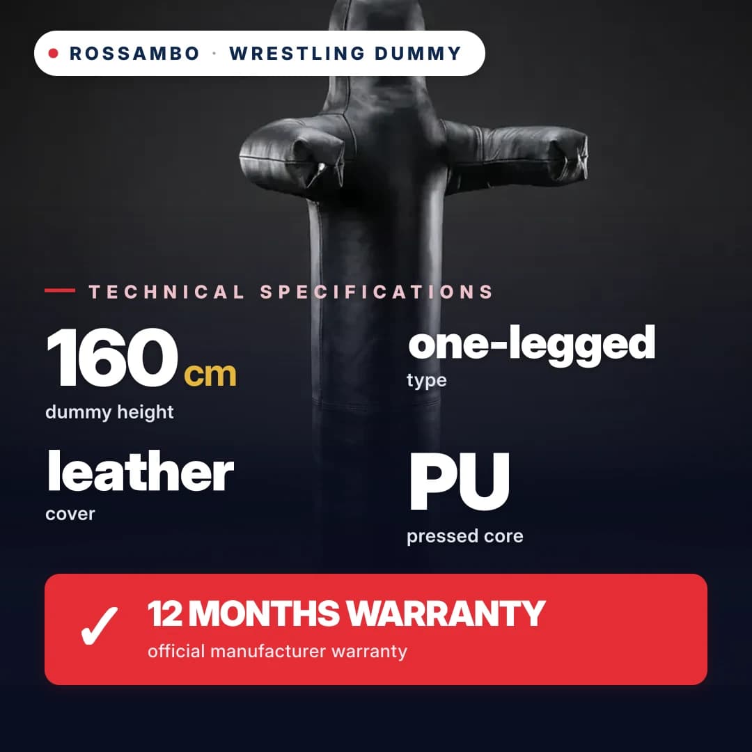 Wrestling dummy, single-leg, leather, 160 cm