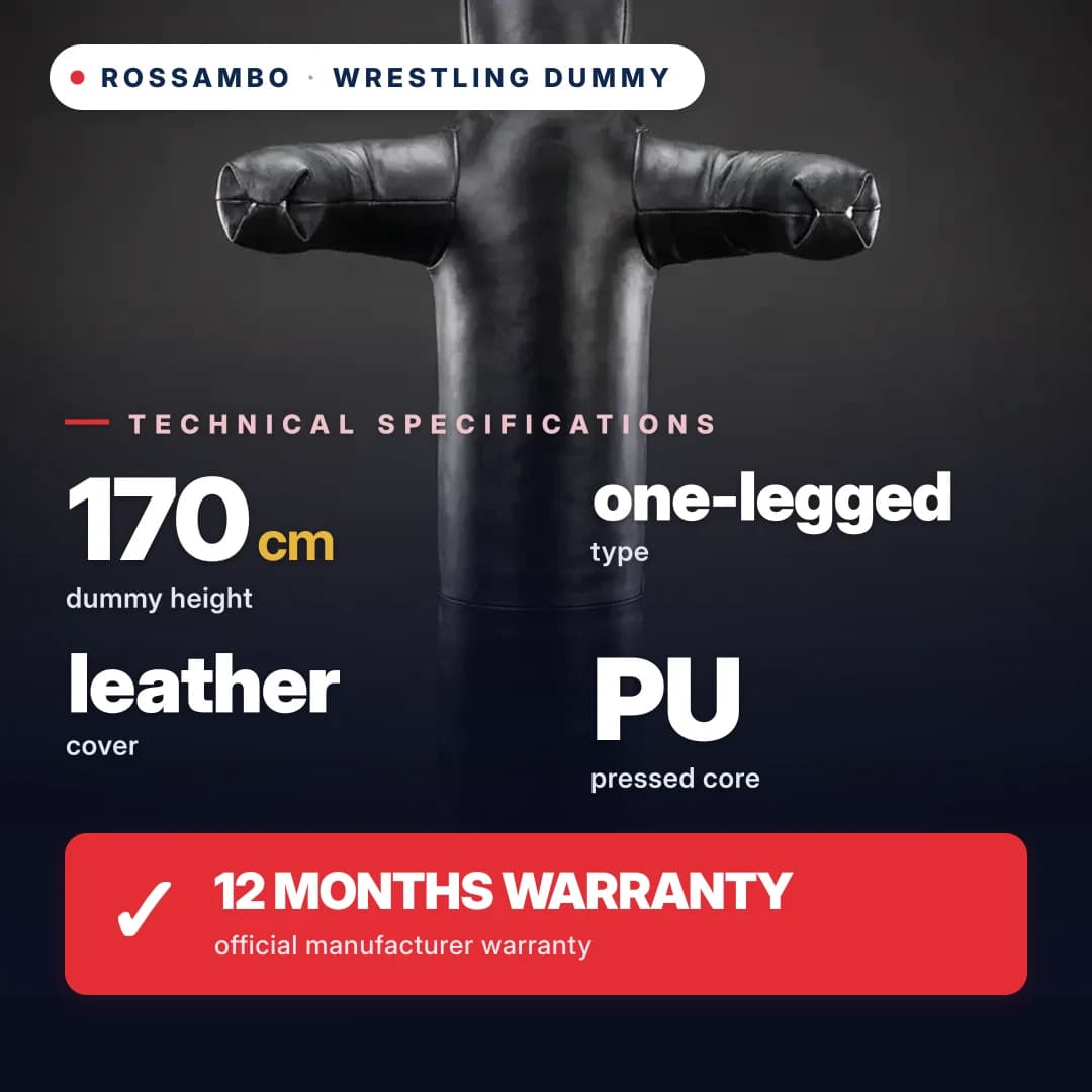 Wrestling dummy, single-leg, leather, 170 cm