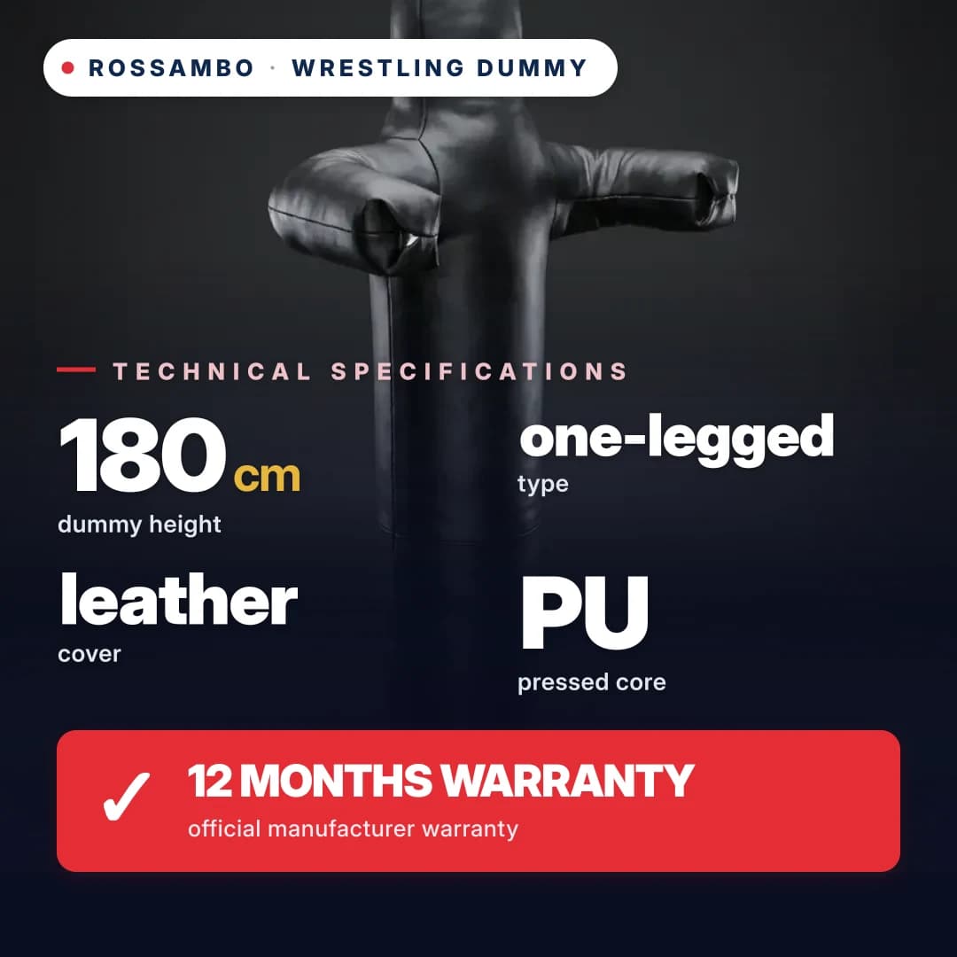 Wrestling dummy, single-leg, leather, 180 cm
