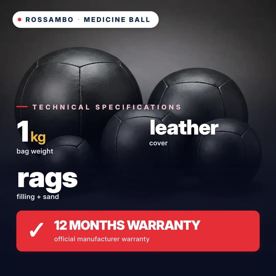 Medicine ball, leather, 1 kg