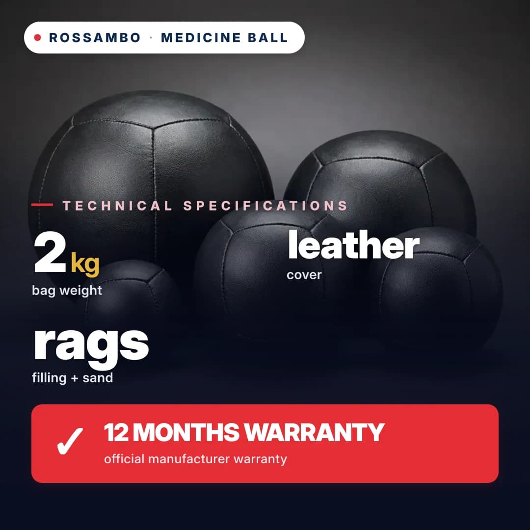 Medicine ball, leather, 2 kg