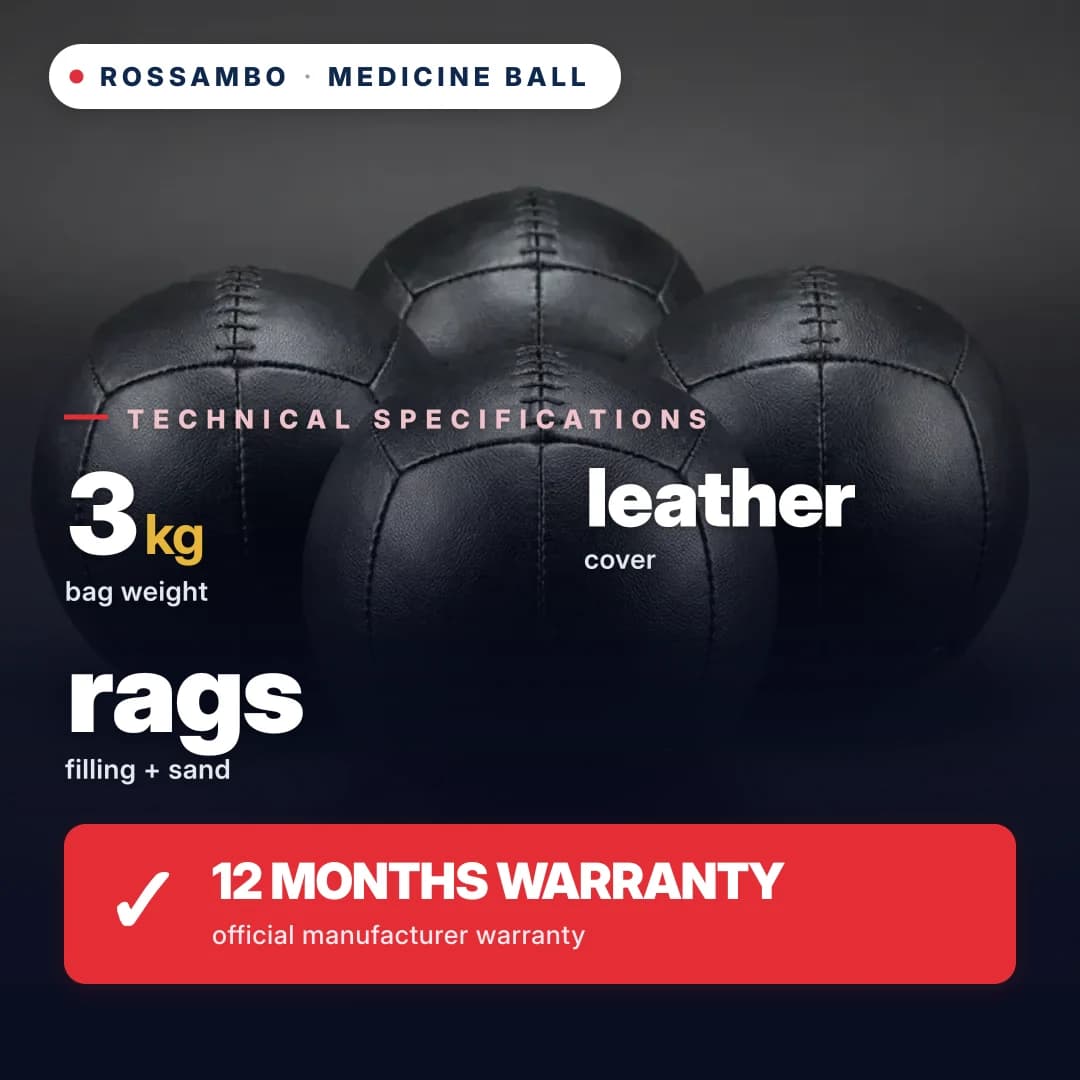 Medicine ball, leather, 3 kg