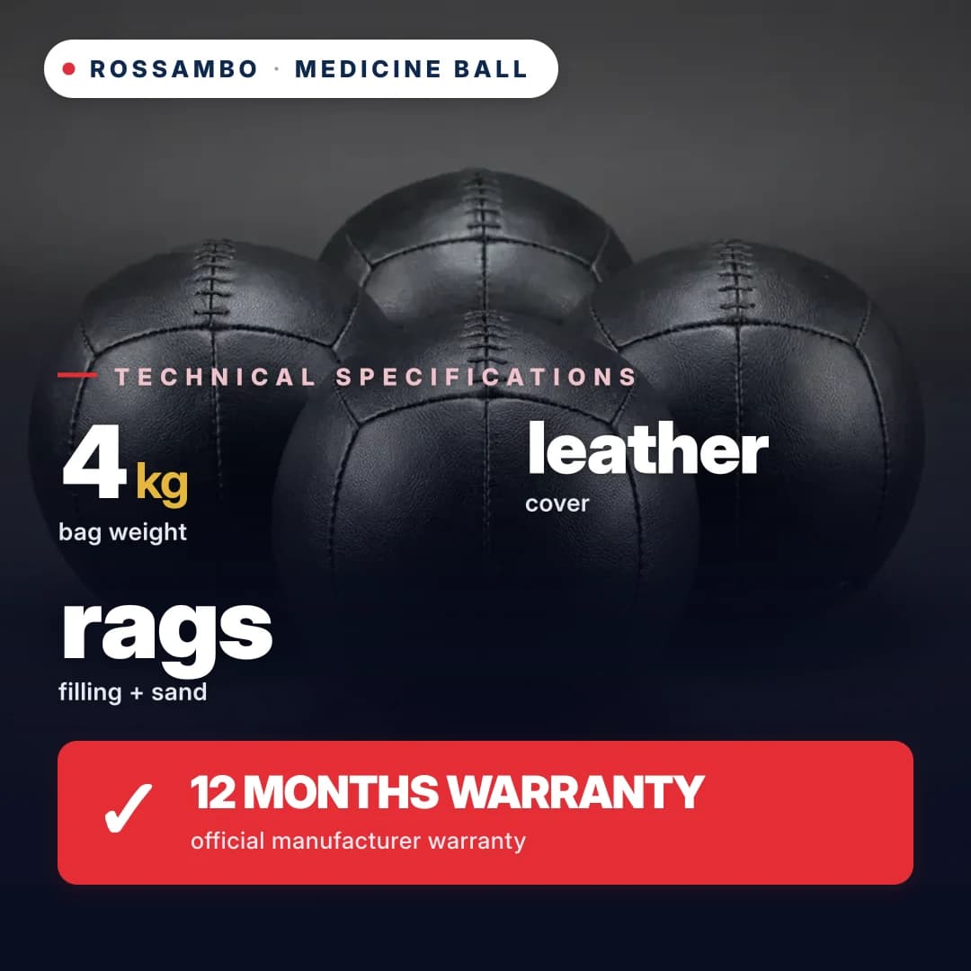 Medicine ball, leather, 4 kg