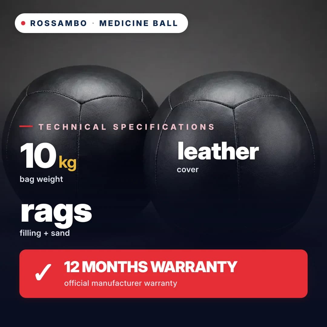 Medicine ball, leather, 10 kg