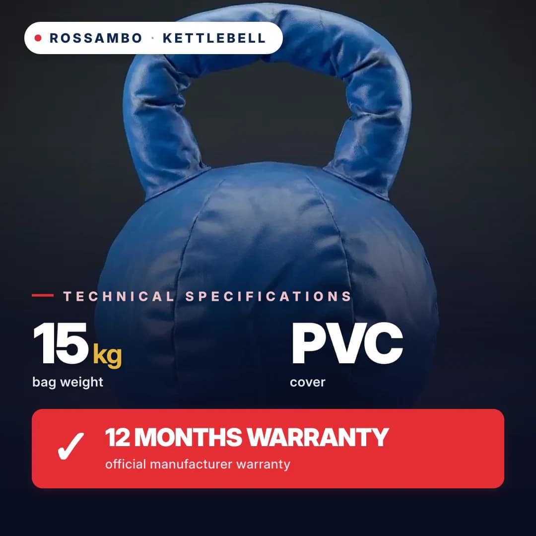 Kettlebell, PVC tarpaulin, 15 kg