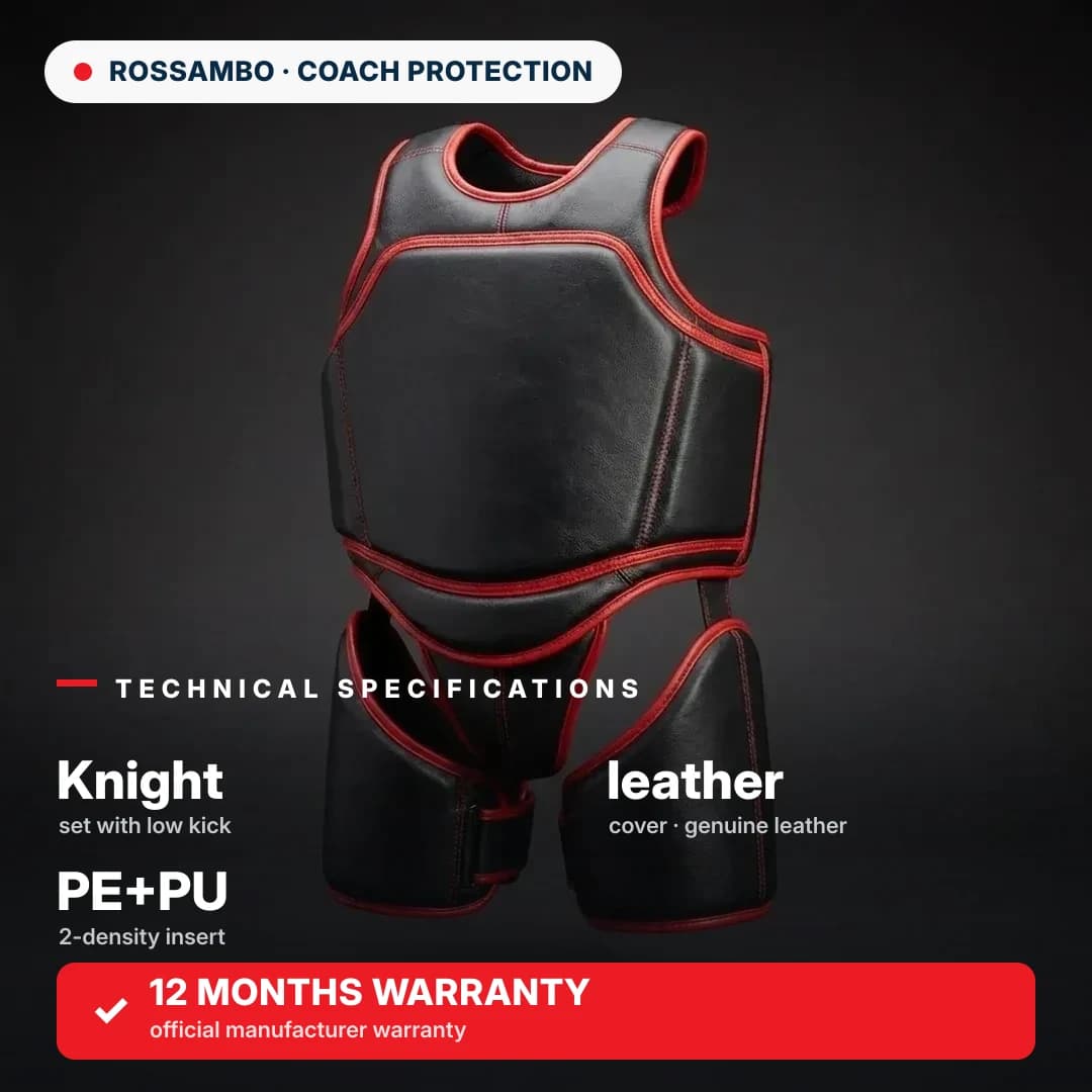 "Knight" Set with Low Kick Protection, Leather