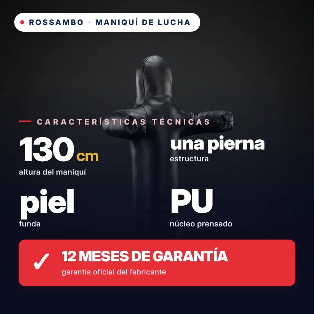 Muñeco de lucha de 1 pierna, piel, 130 cm