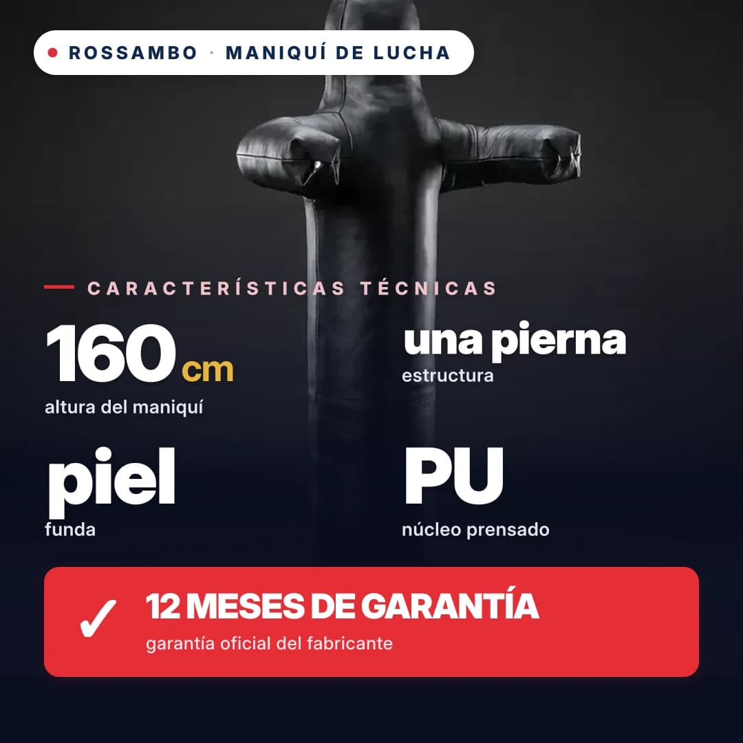 Muñeco de lucha de 1 pierna, piel, 160 cm