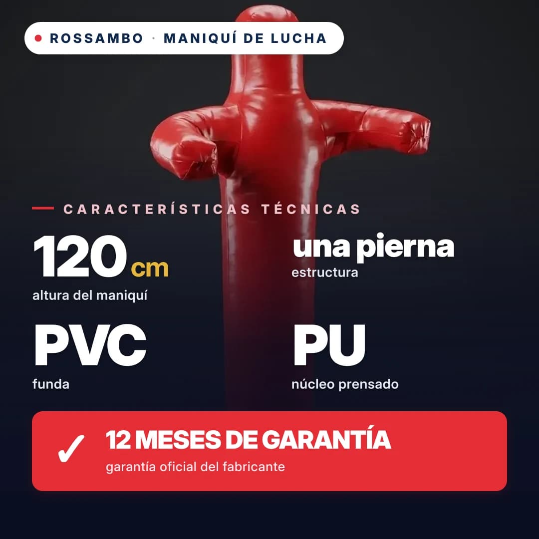 Muñeco de lucha de 1 pierna, lona de PVC, 120 cm