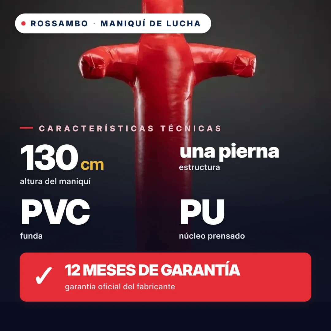 Maniquí de lucha de 1 pierna, lona, 130 cm