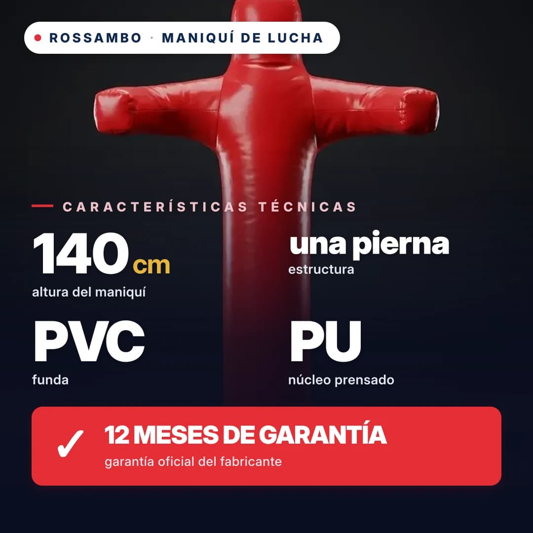 Maniquí de lucha de 1 pierna, lona, 140 cm