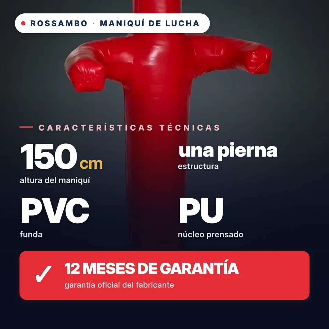 Maniquí de lucha de 1 pierna, lona, 150 cm