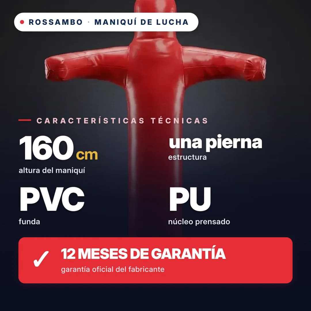 Maniquí de lucha de 1 pierna, lona, 160 cm
