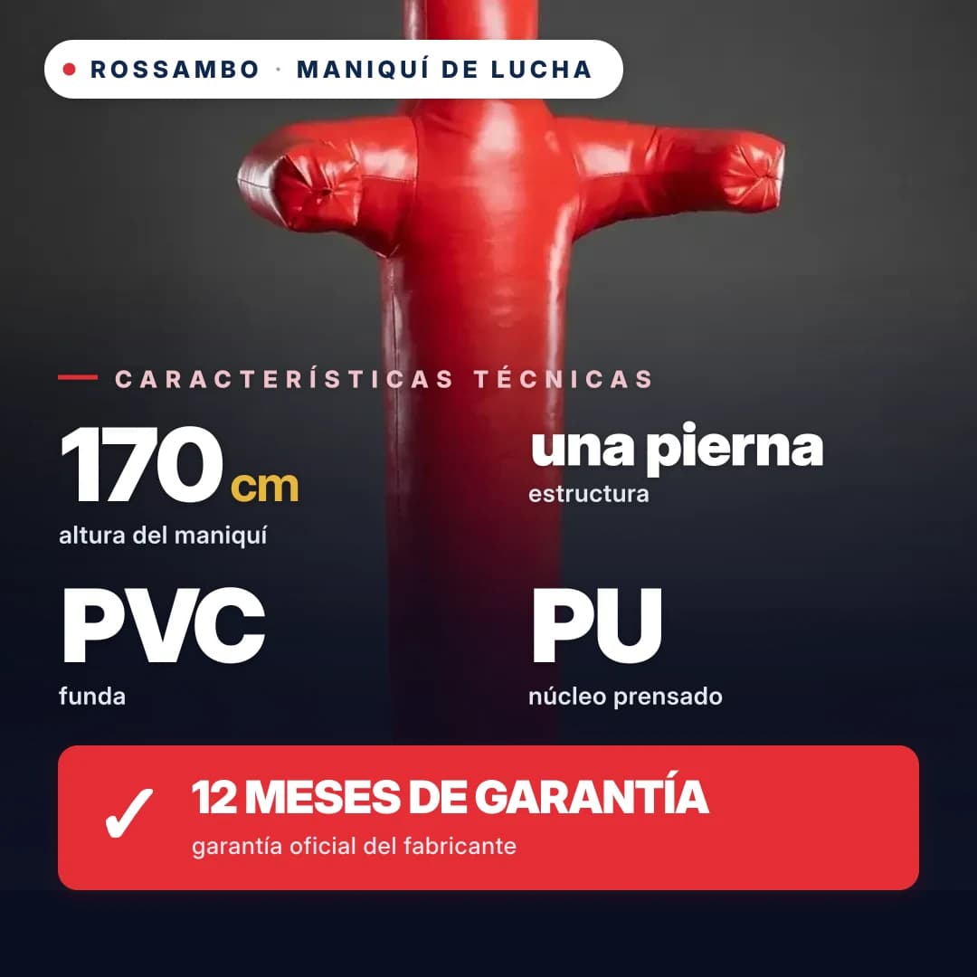 Maniquí de lucha de 1 pierna, lona, 170 cm