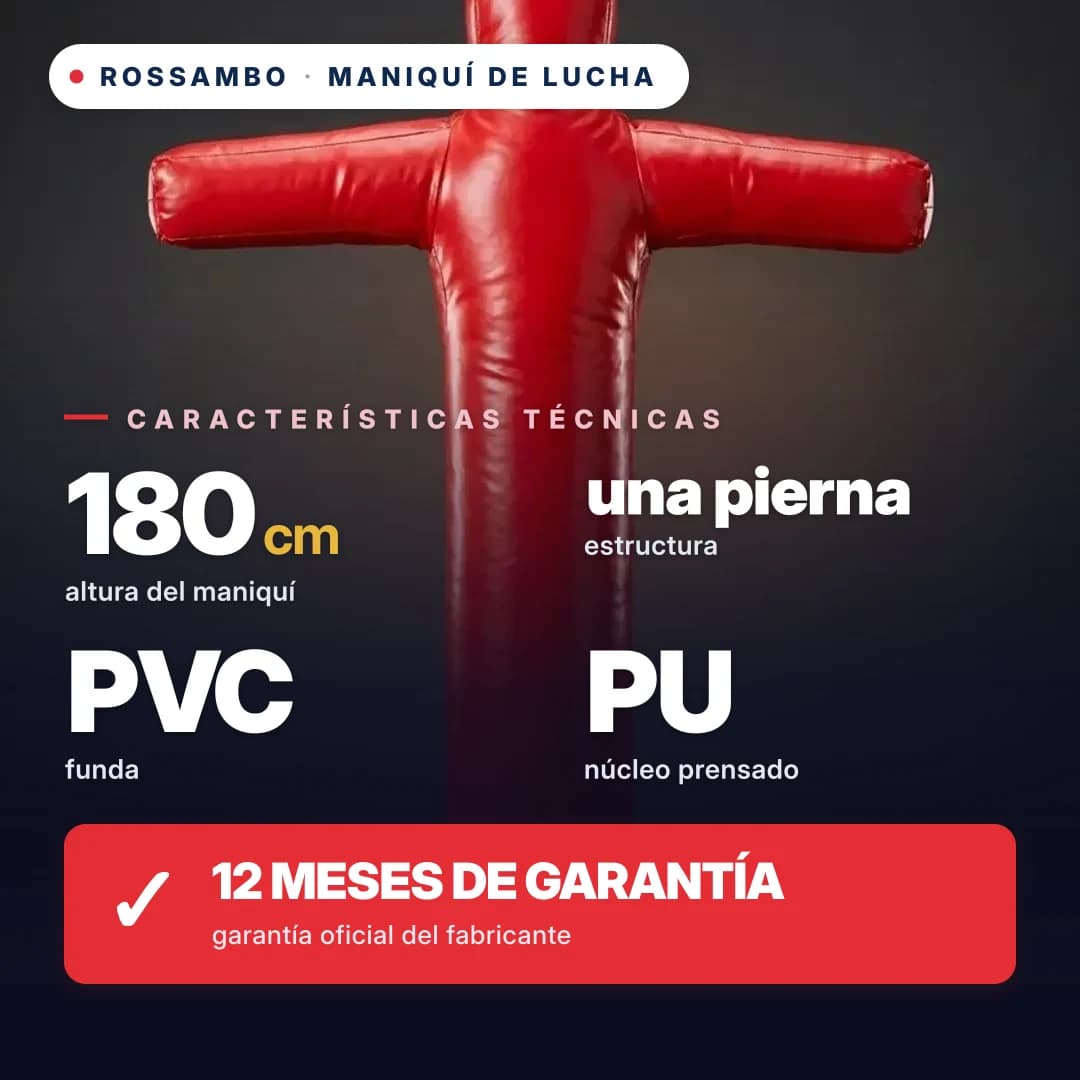 Maniquí de lucha de 1 pierna, lona, 180 cm