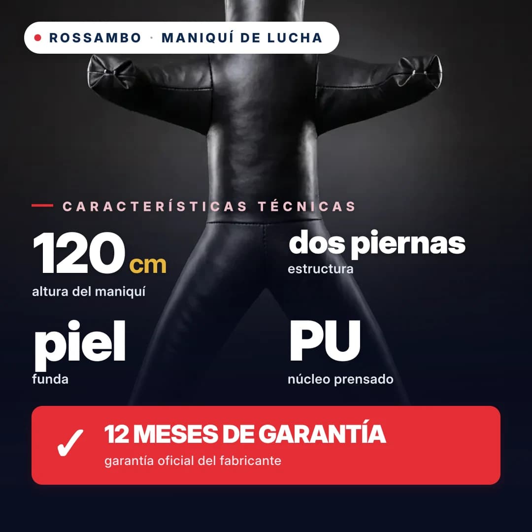 Maniquí de lucha de 2 piernas, cuero, 120 cm
