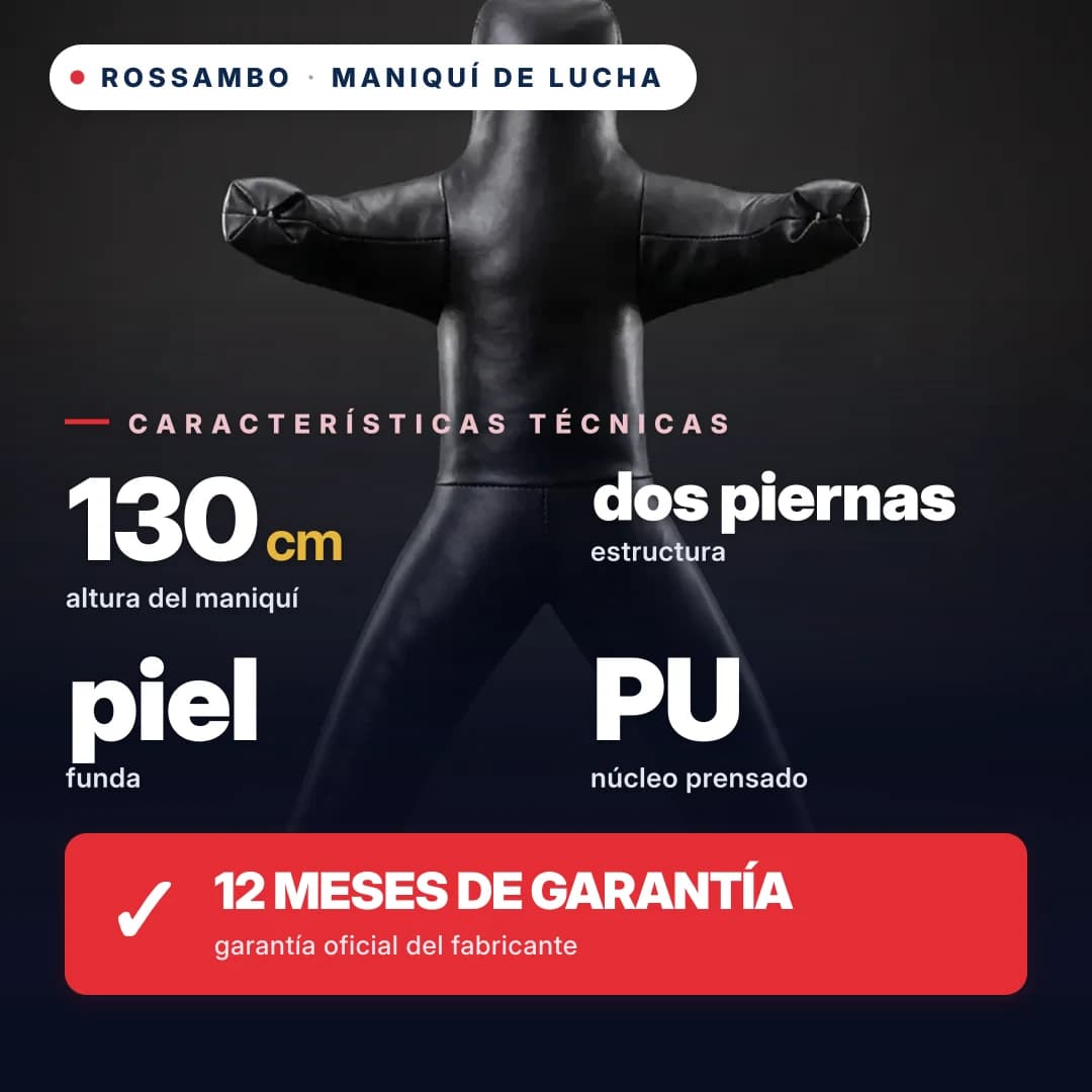 Maniquí de lucha de 2 piernas, cuero, 130 cm