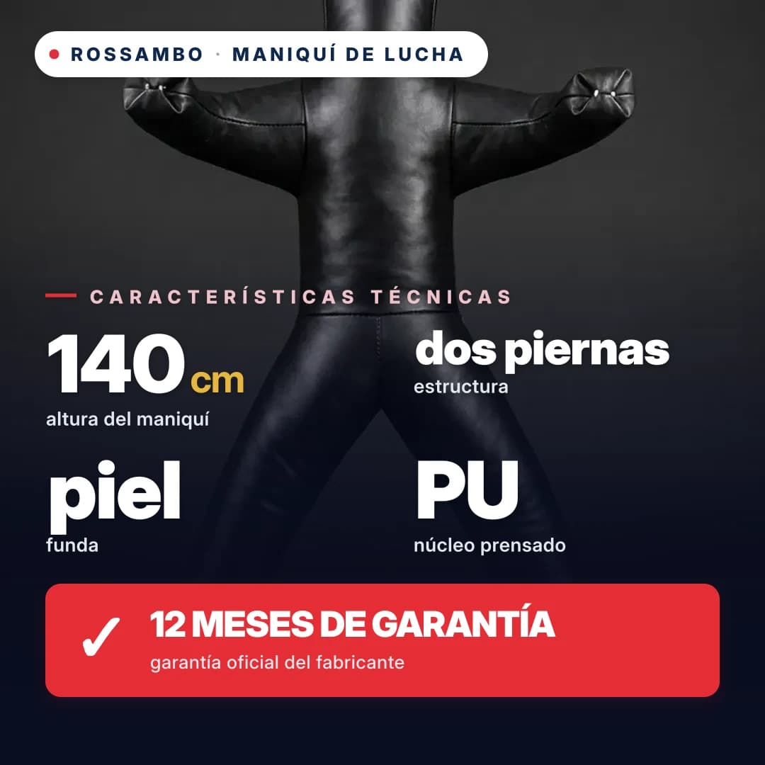Maniquí de lucha de 2 piernas, cuero, 140 cm