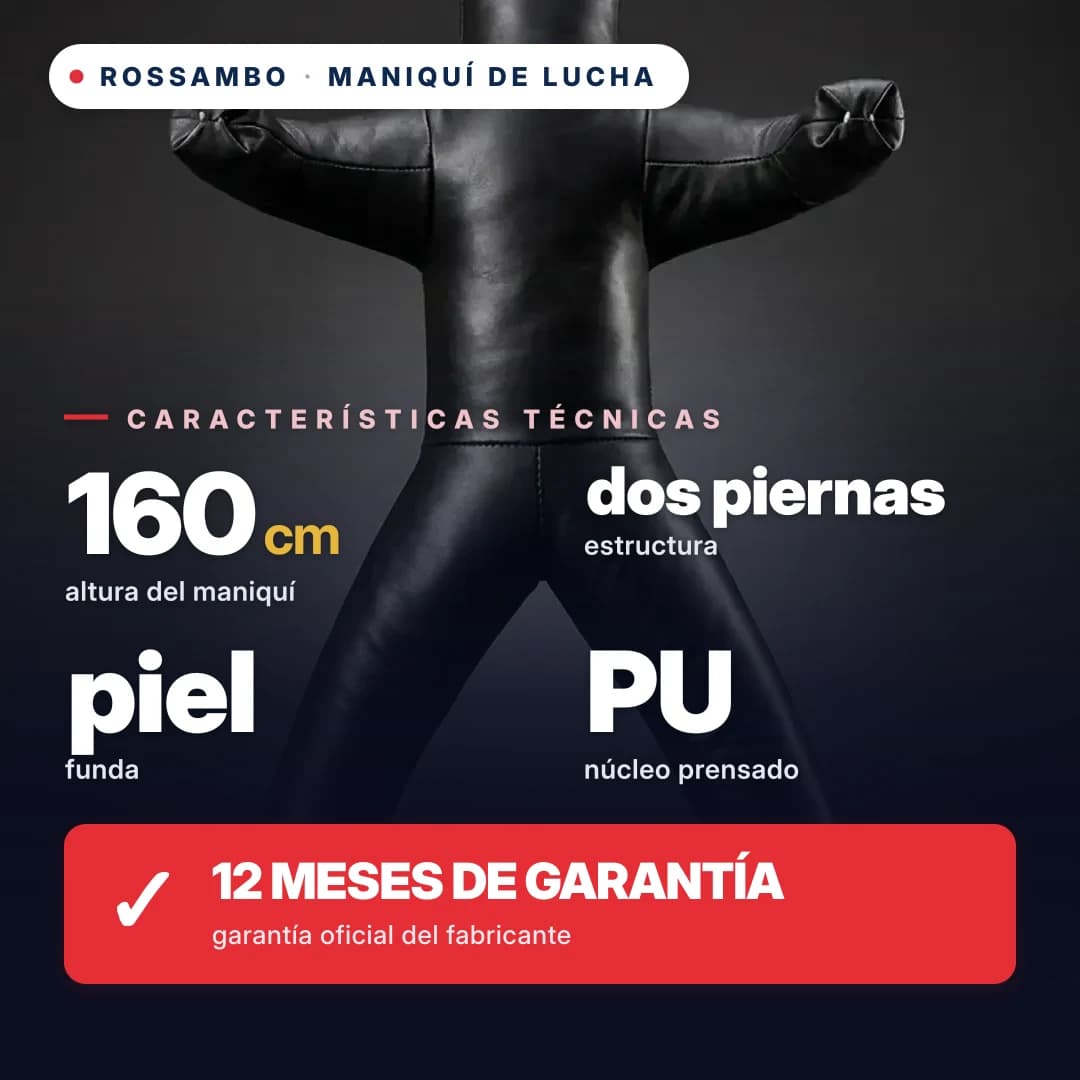 Maniquí de lucha de 2 piernas, cuero, 160 cm