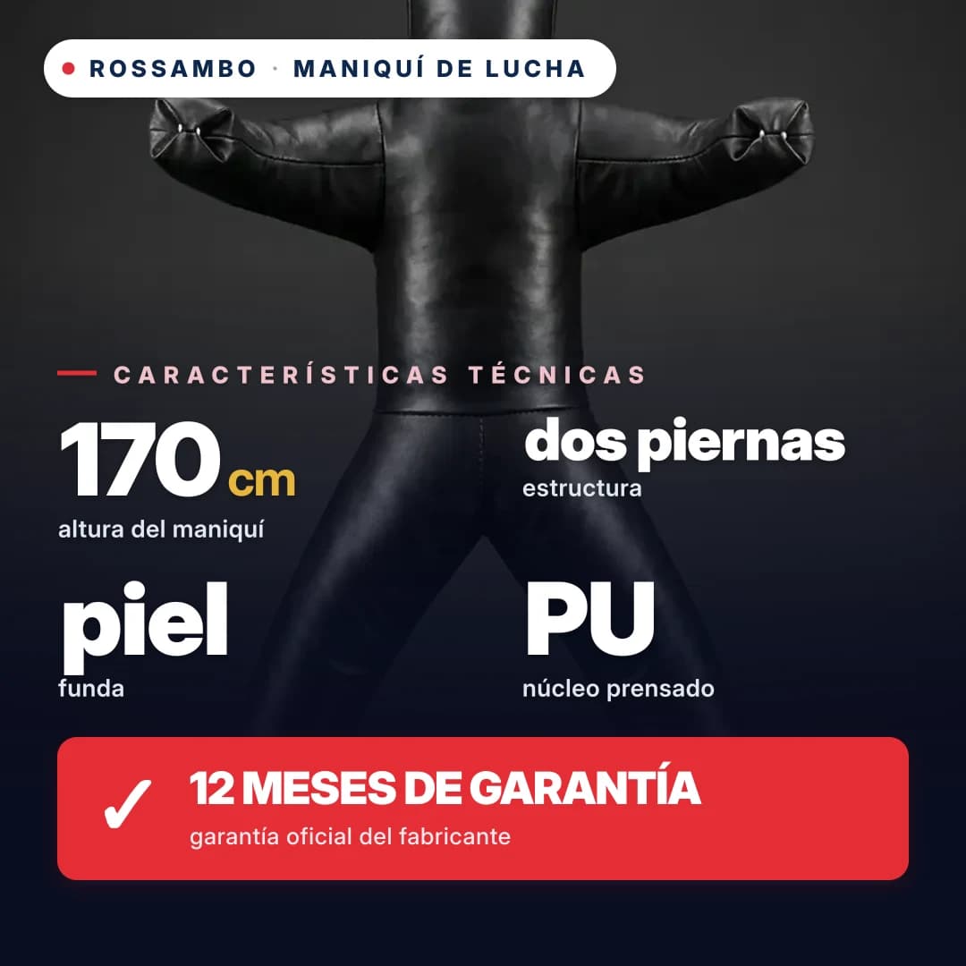 Maniquí de lucha de 2 piernas, cuero, 170 cm