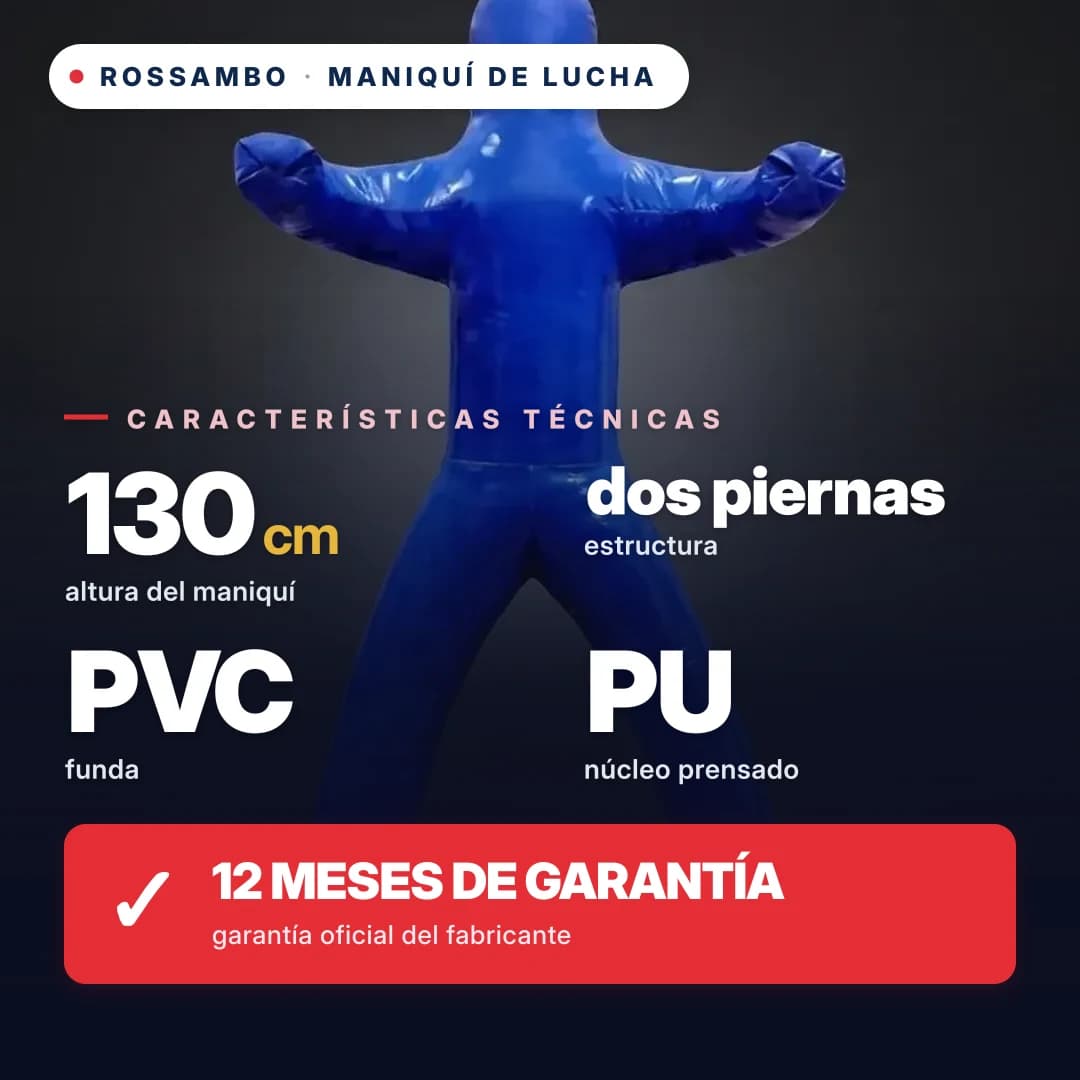 Maniquí de lucha de 2 piernas, lona, 130 cm