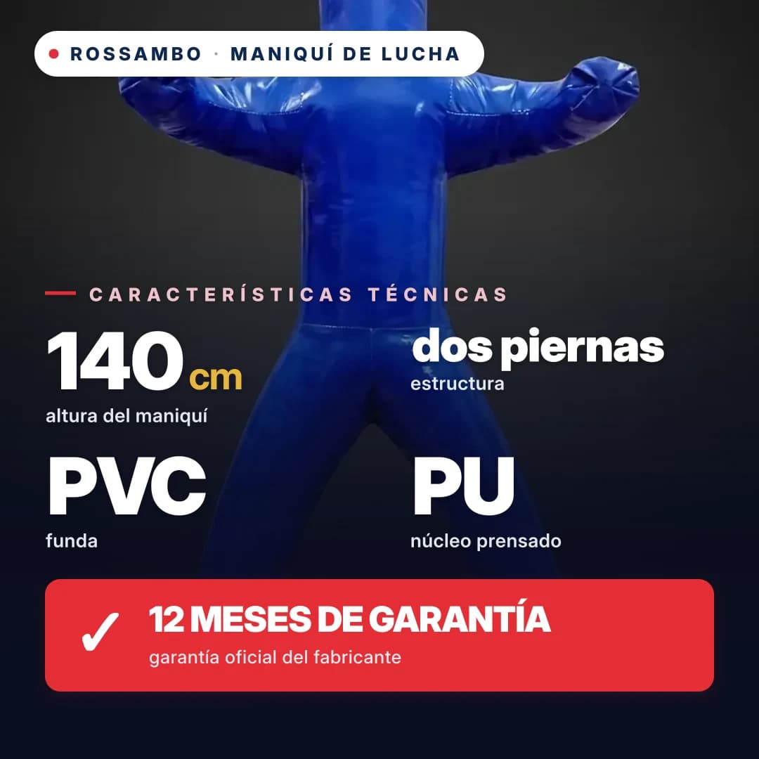 Maniquí de lucha de 2 piernas, lona, 140 cm