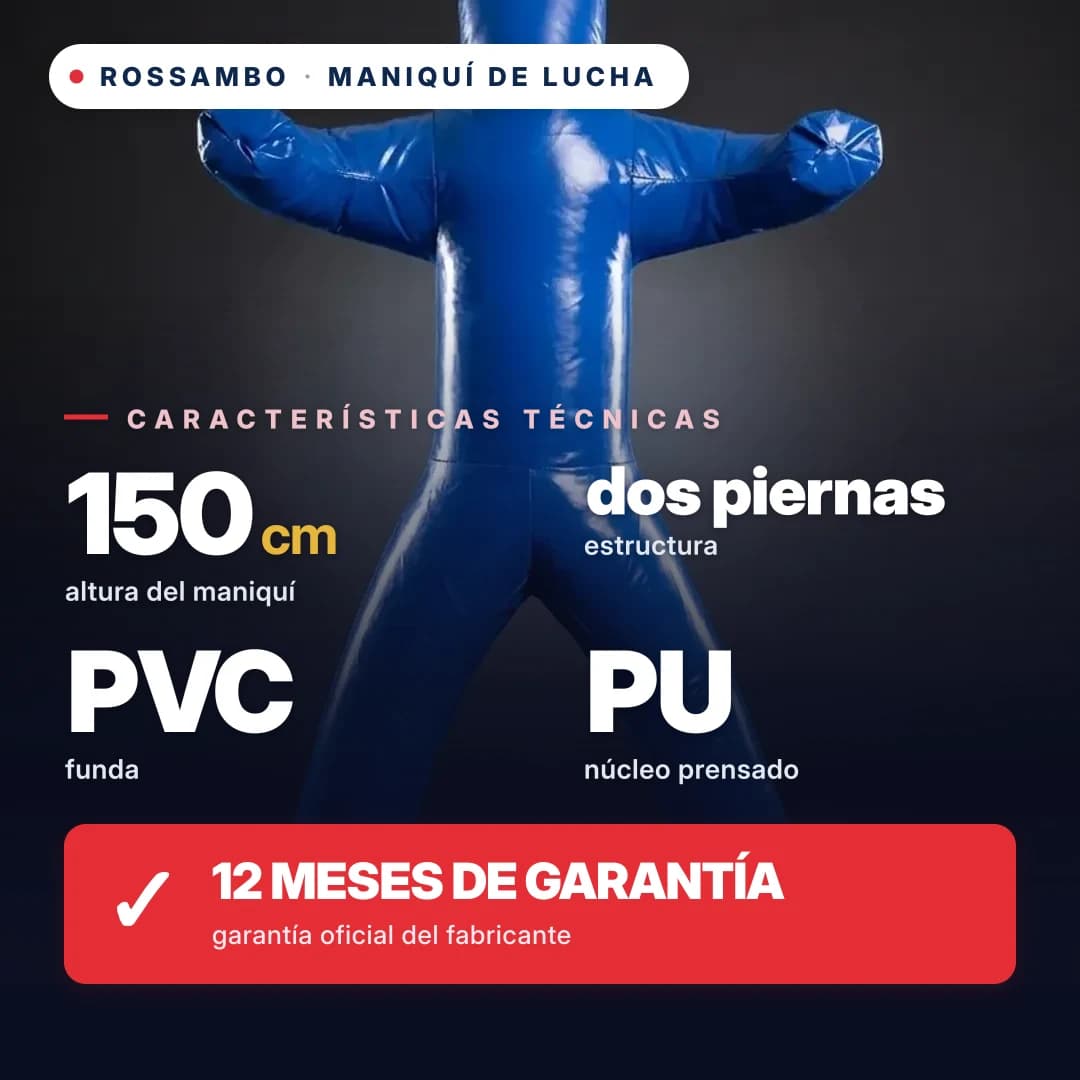 Maniquí de lucha de 2 piernas, lona de PVC, 150 cm