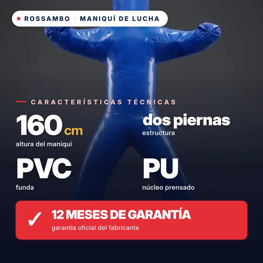 Maniquí de lucha de 2 piernas, lona de PVC, 160 cm