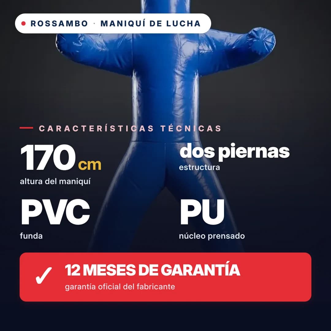 Maniquí de lucha de 2 piernas, lona de PVC, 170 cm