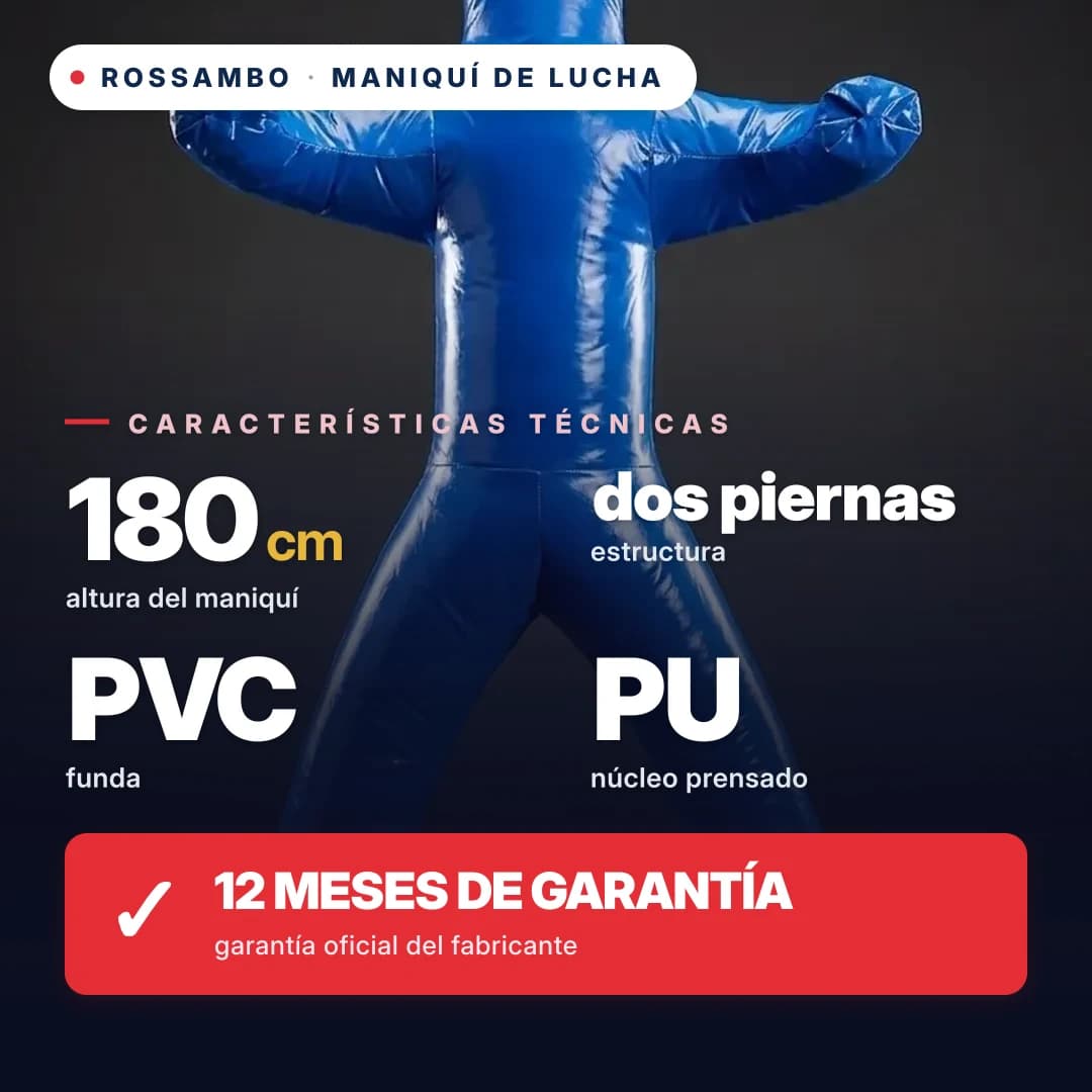 Maniquí de lucha de 2 piernas, lona de PVC, 180 cm