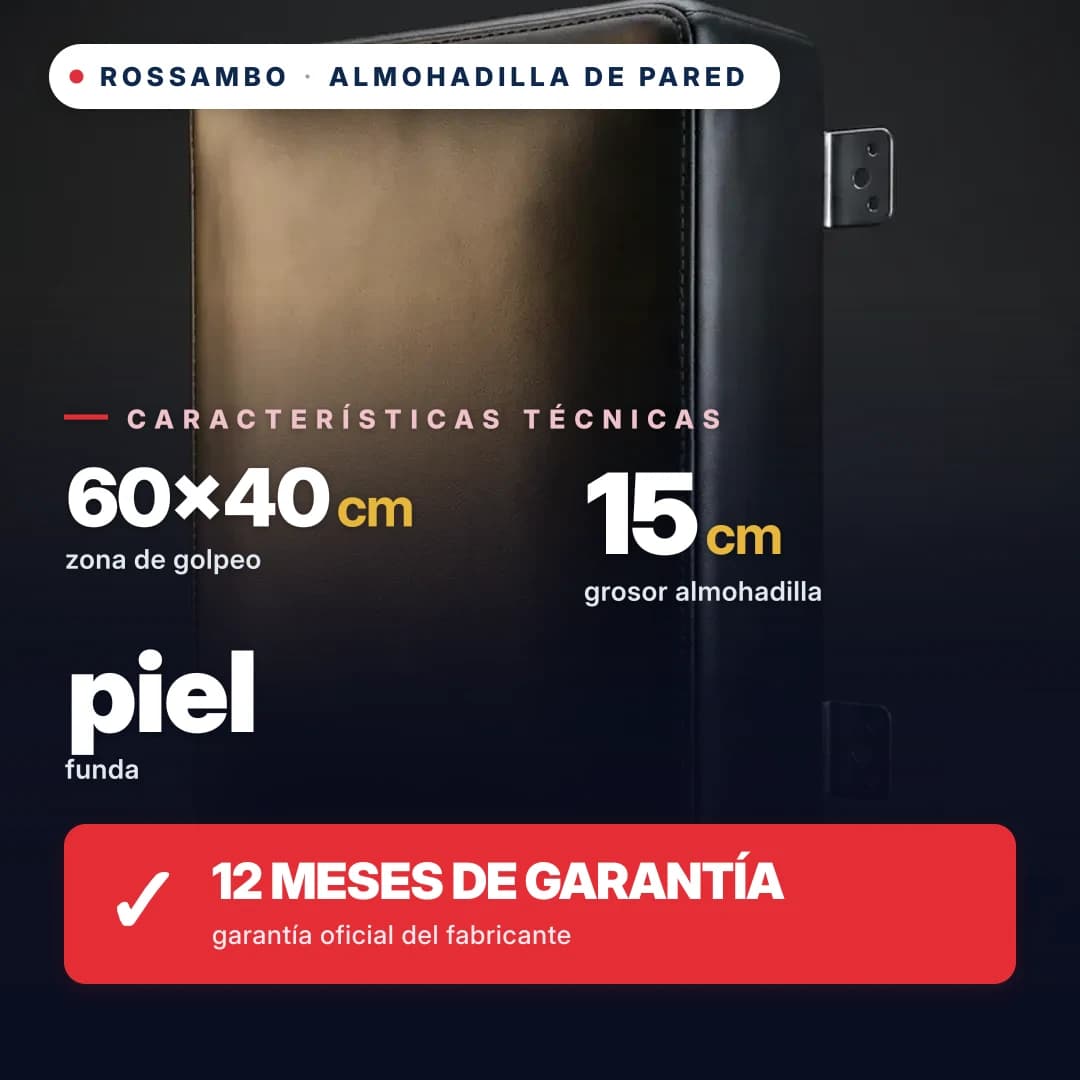 Almohadilla de pared Rectangular, cuero, 60×40×15 cm