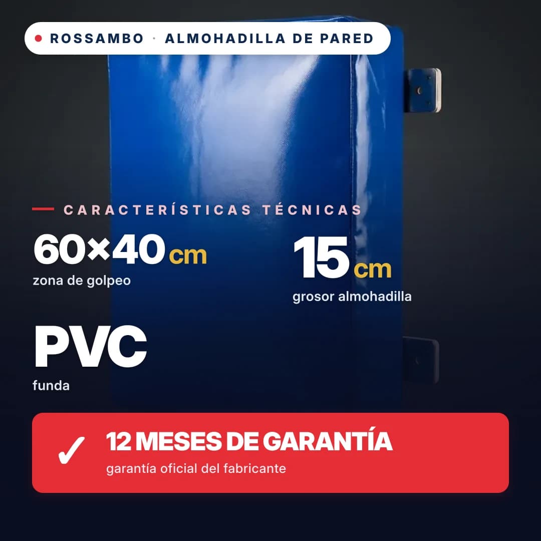 Almohadilla de pared Rectangular, lona de PVC, 60×40×15 cm