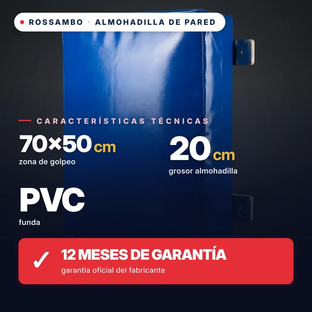 Almohadilla de pared Rectangular, lona de PVC, 70×50×20 cm