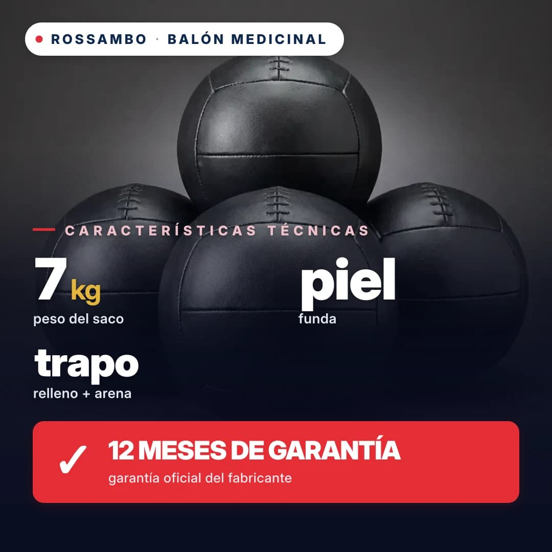 Balón medicinal, piel, 7 kg