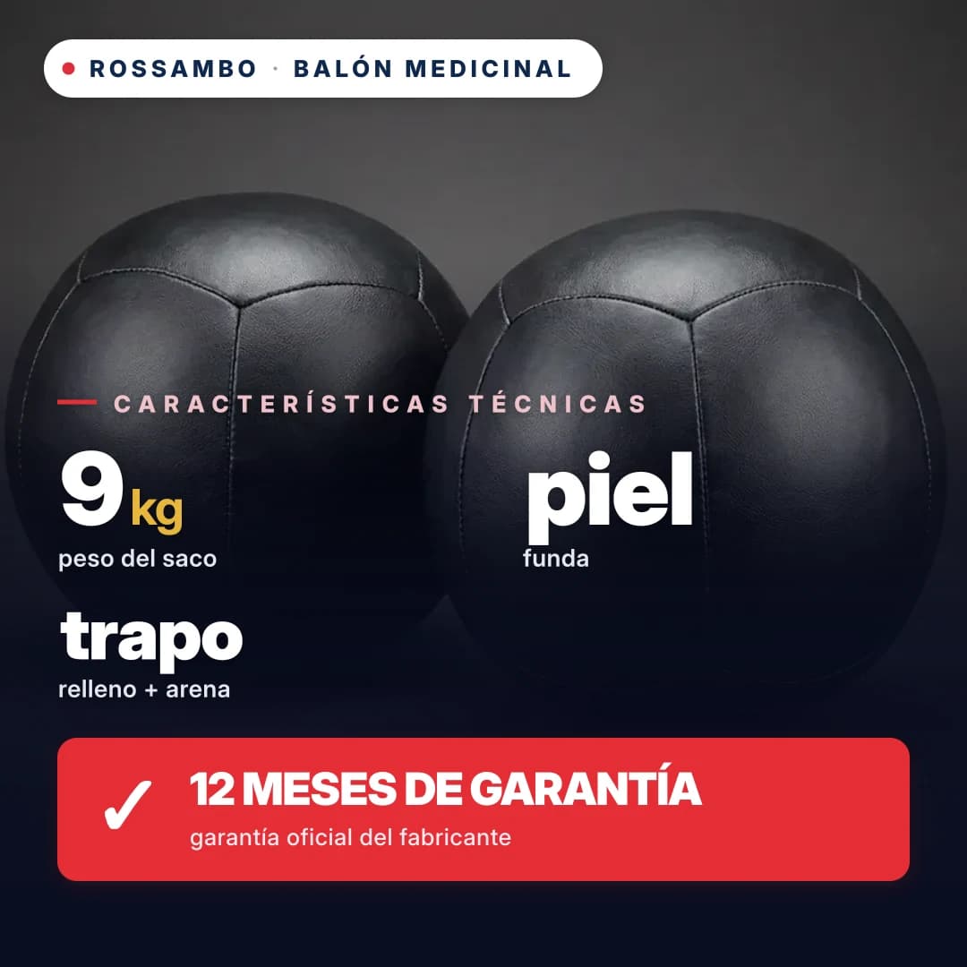 Balón medicinal, piel, 9 kg