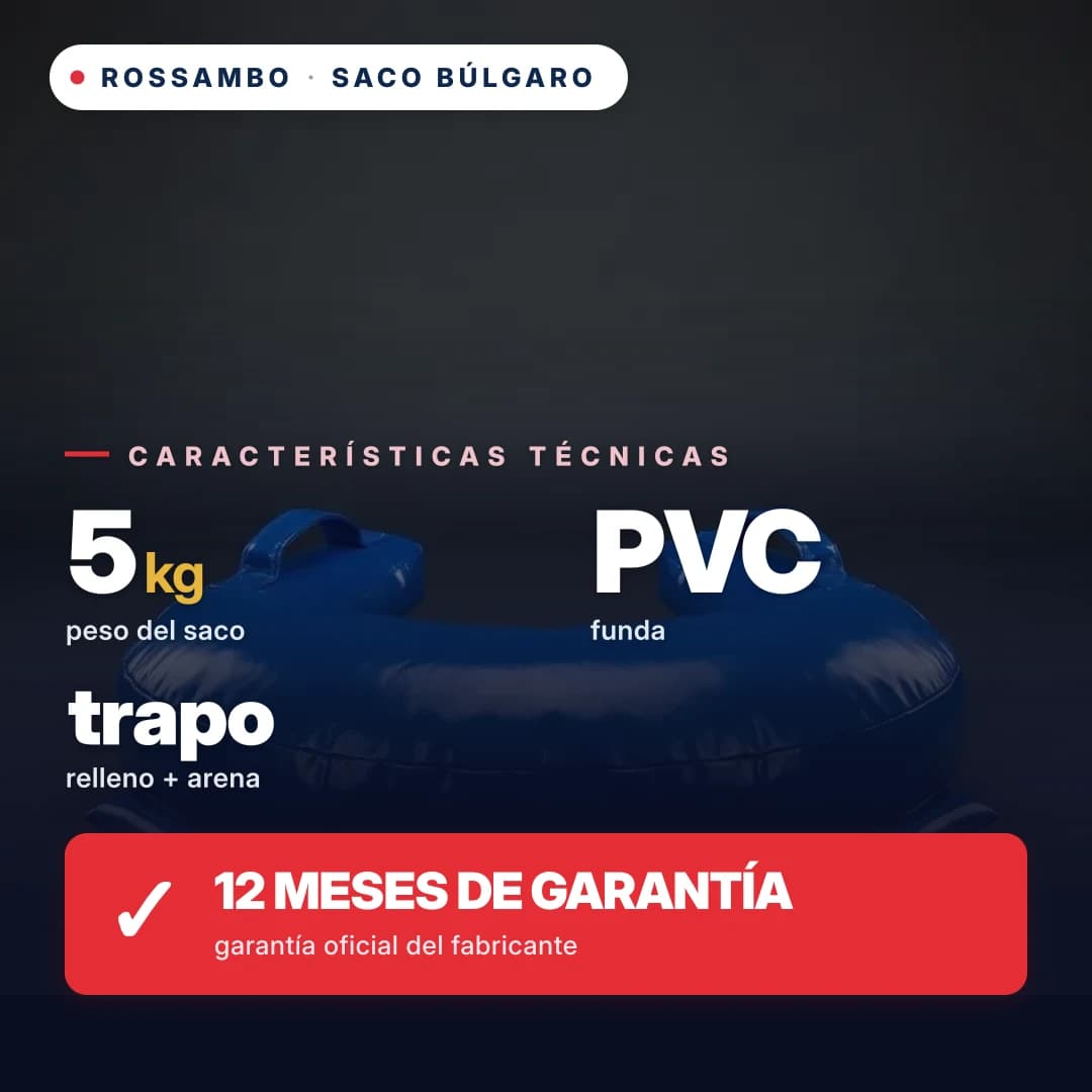 Saco búlgaro, lona de PVC, 5 kg