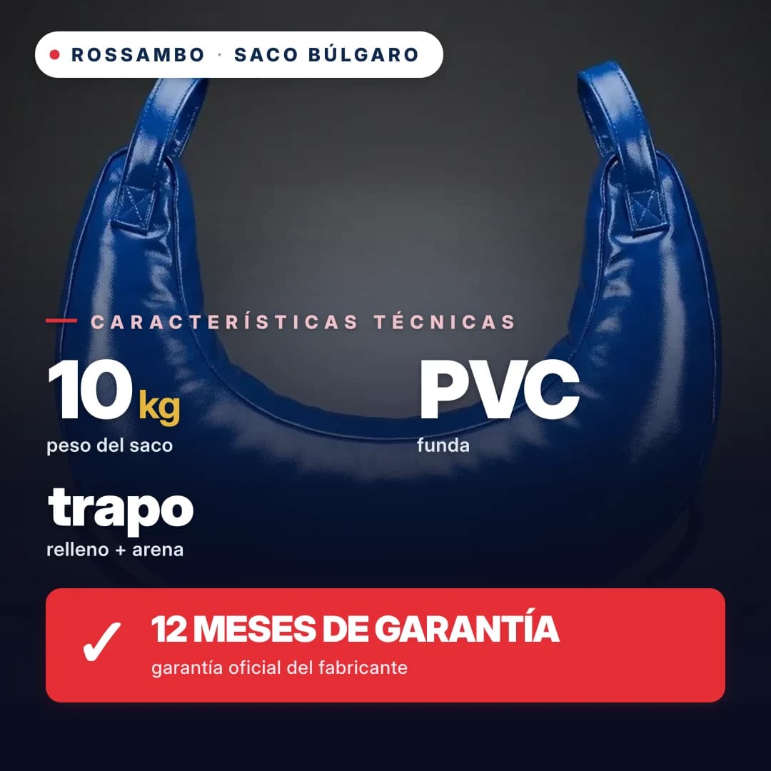Saco búlgaro, lona de PVC, 10 kg