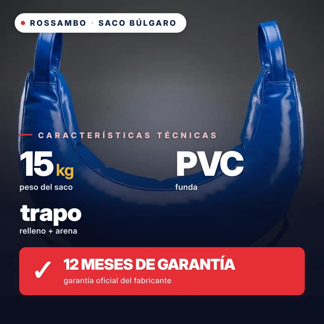 Saco búlgaro, lona de PVC, 15 kg