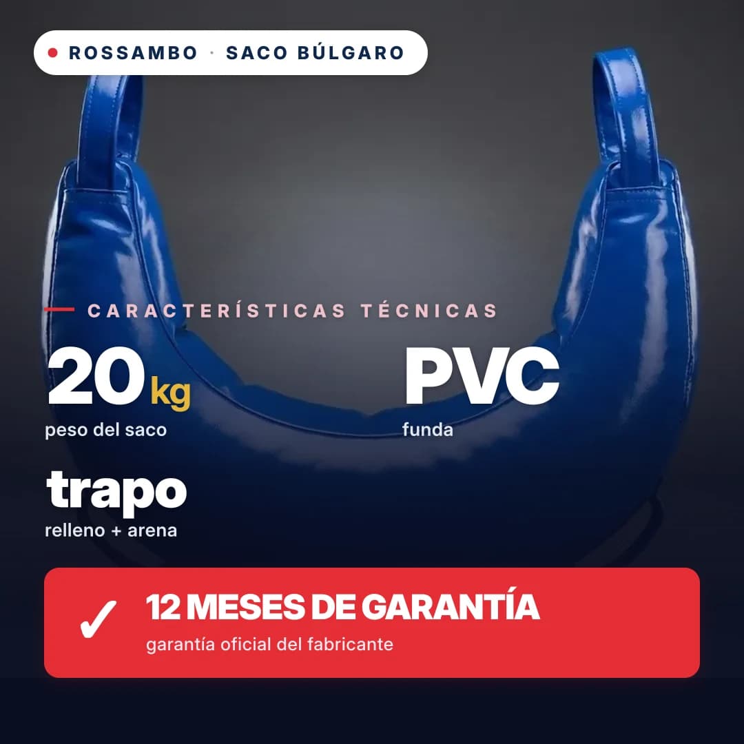 Saco búlgaro, lona de PVC, 20 kg