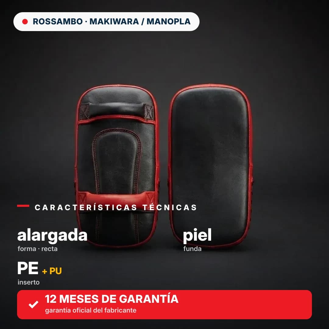 Manopla alargada recta, piel