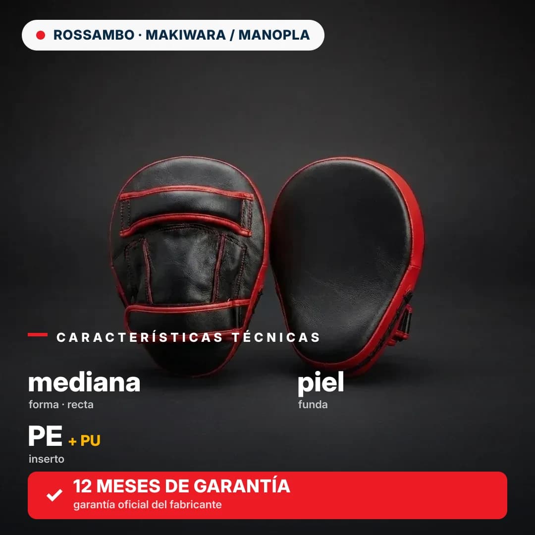 Manopla mediana recta, piel