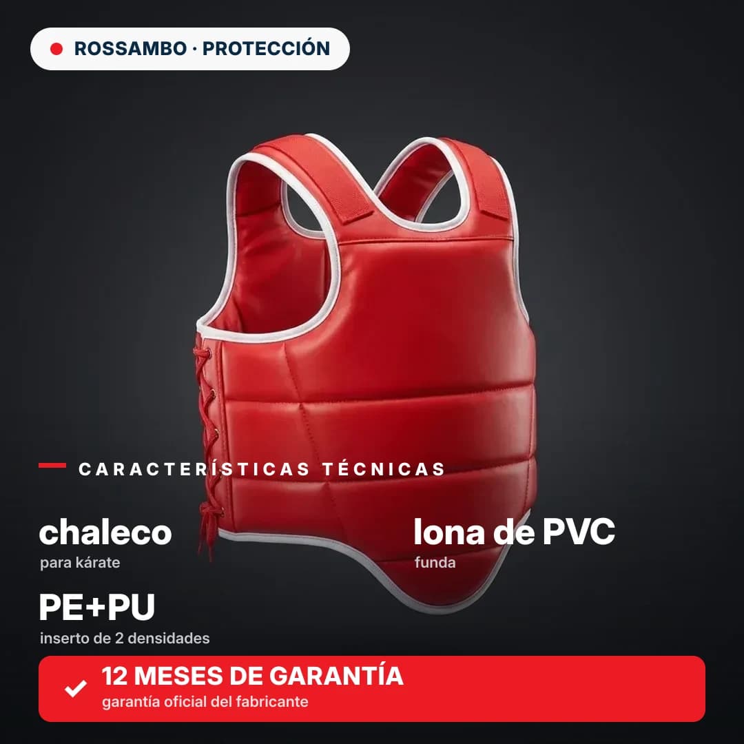 Chaleco de kárate, lona de PVC