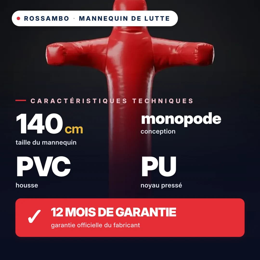 Mannequin de lutte à 1 jambe, bâche PVC, 140 cm