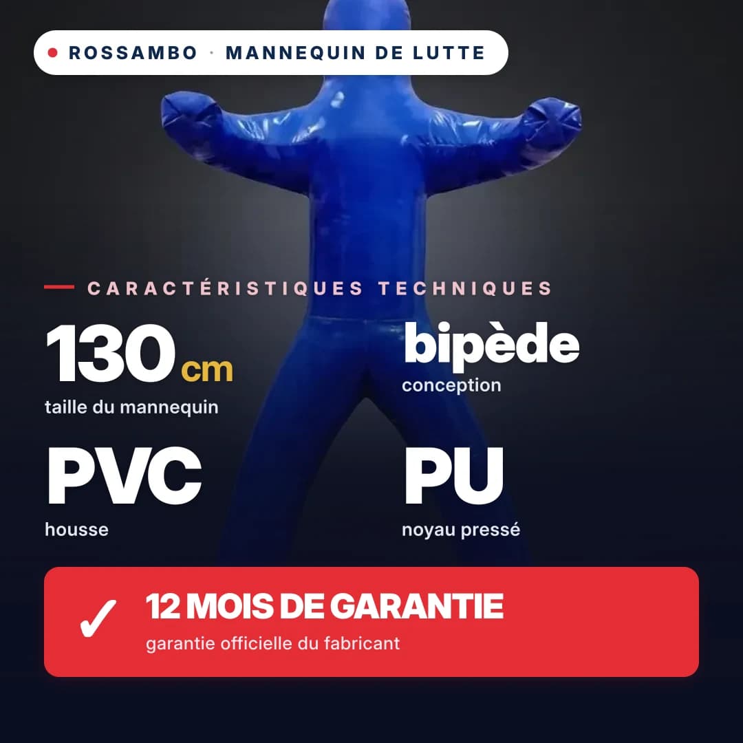 Mannequin de lutte à 2 jambes, bâche PVC, 130 cm