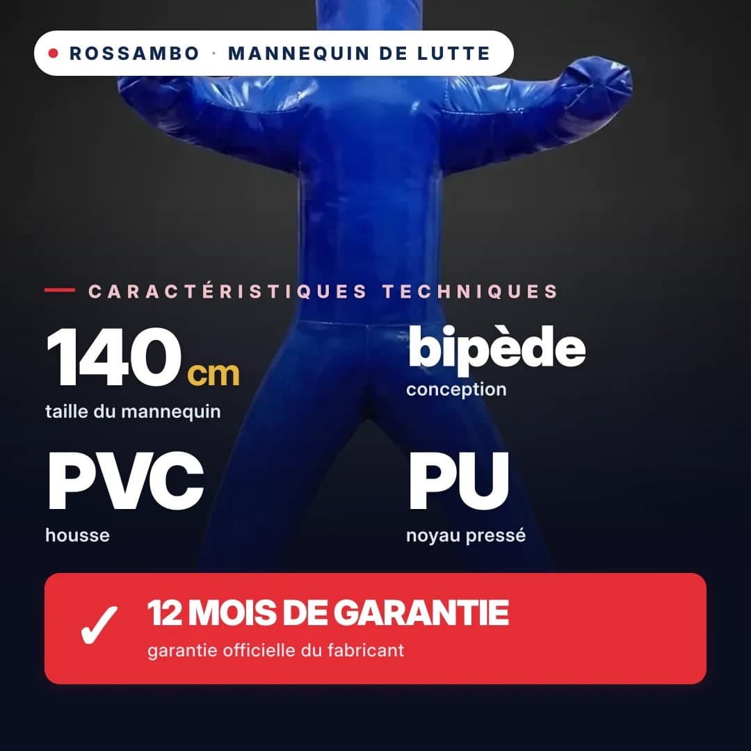 Mannequin de lutte à 2 jambes, bâche PVC, 140 cm