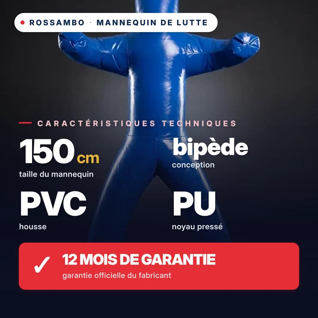 Mannequin de lutte à 2 jambes, bâche PVC, 150 cm