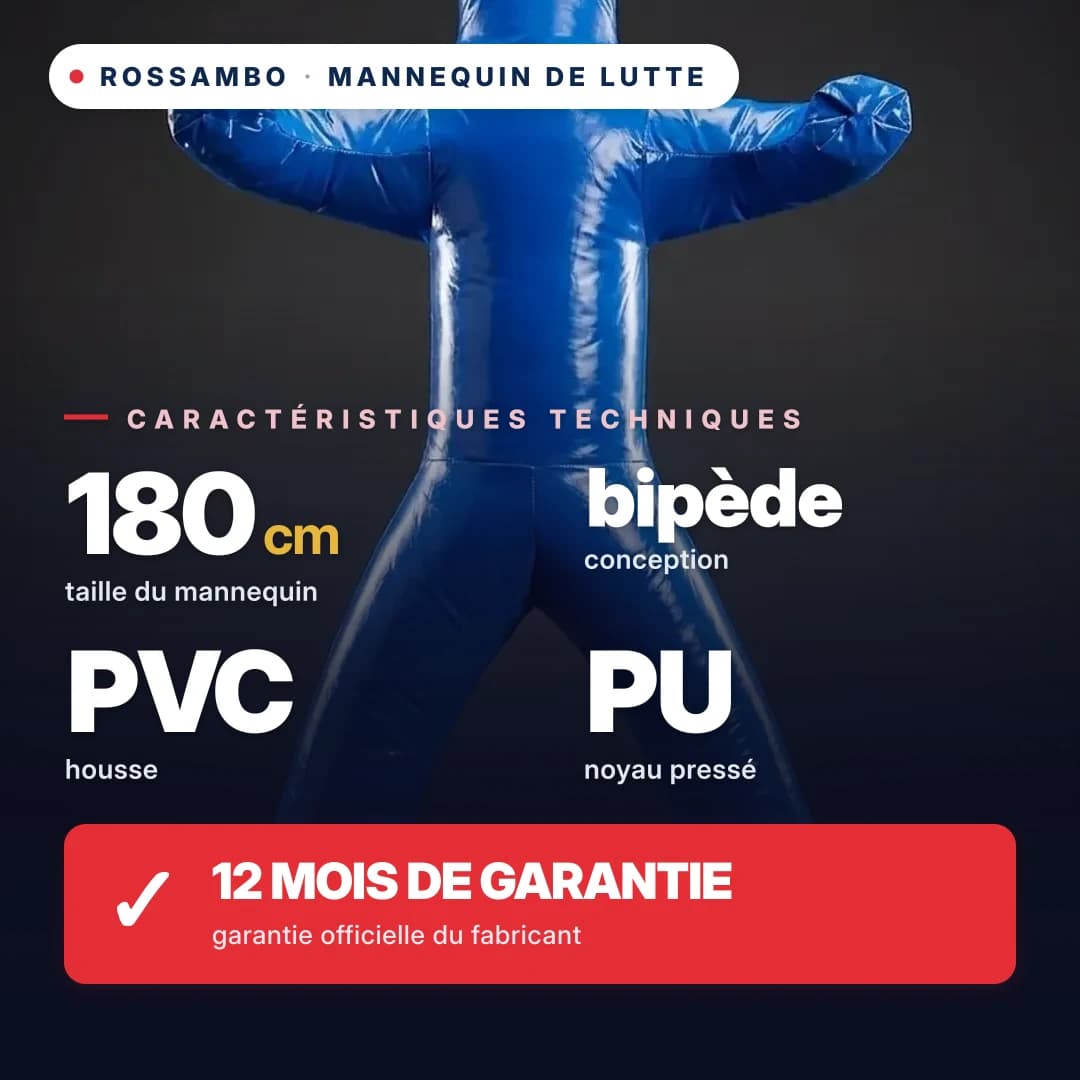 Mannequin de lutte à 2 jambes, bâche PVC, 180 cm